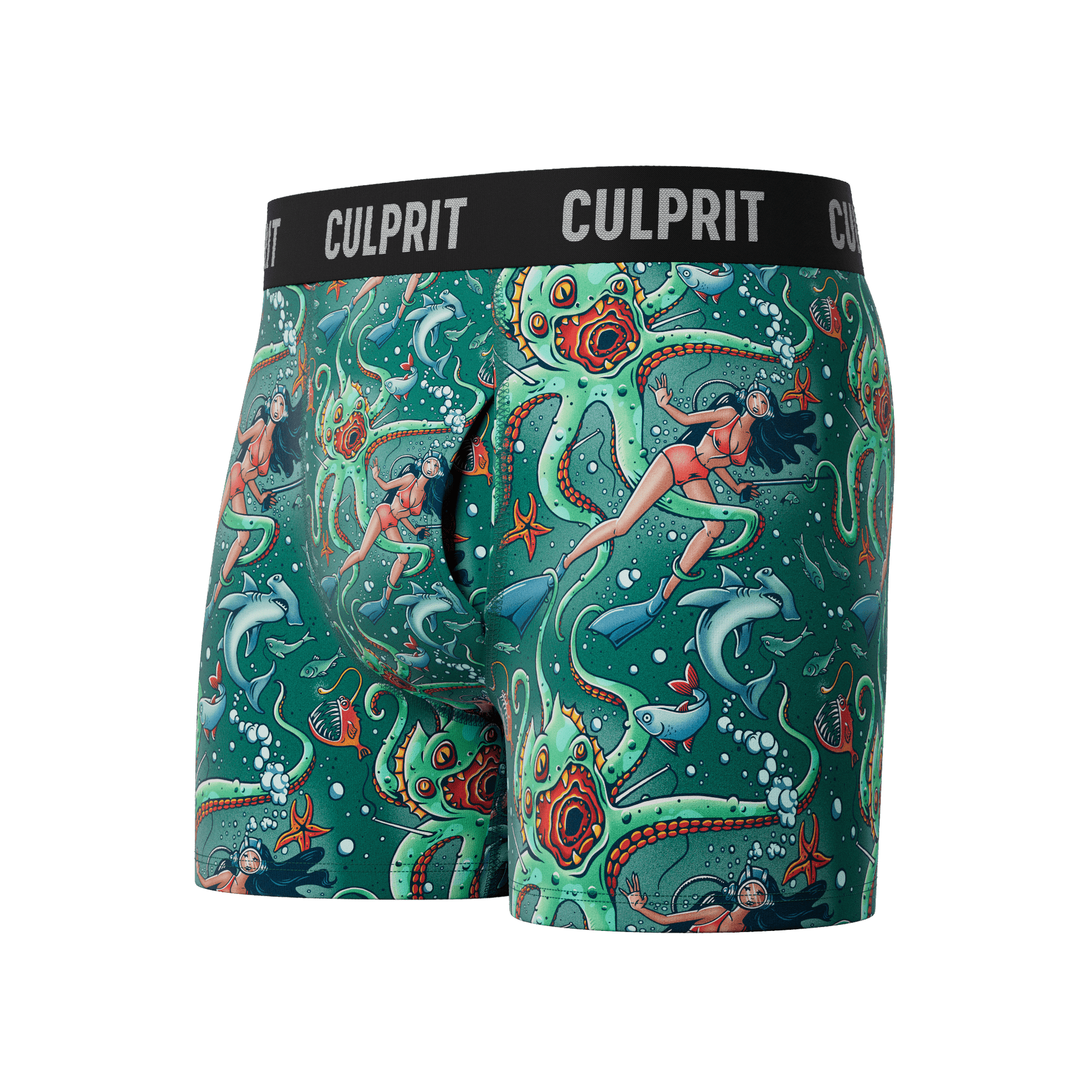 Get It Kraken! 🦑 Boxer Briefs w/ fly - Culprit Underwear - Boxer Briefs w/Fly - BB - GKRK - S