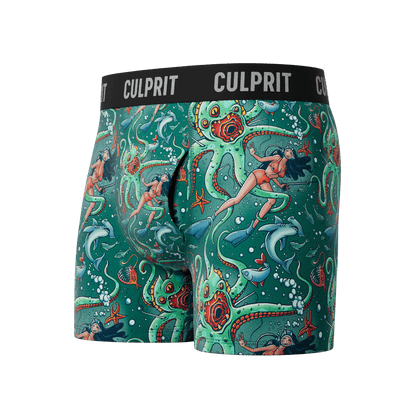 Get It Kraken! 🦑 Boxer Briefs w/ fly - Culprit Underwear - Boxer Briefs w/Fly - BB - GKRK - S