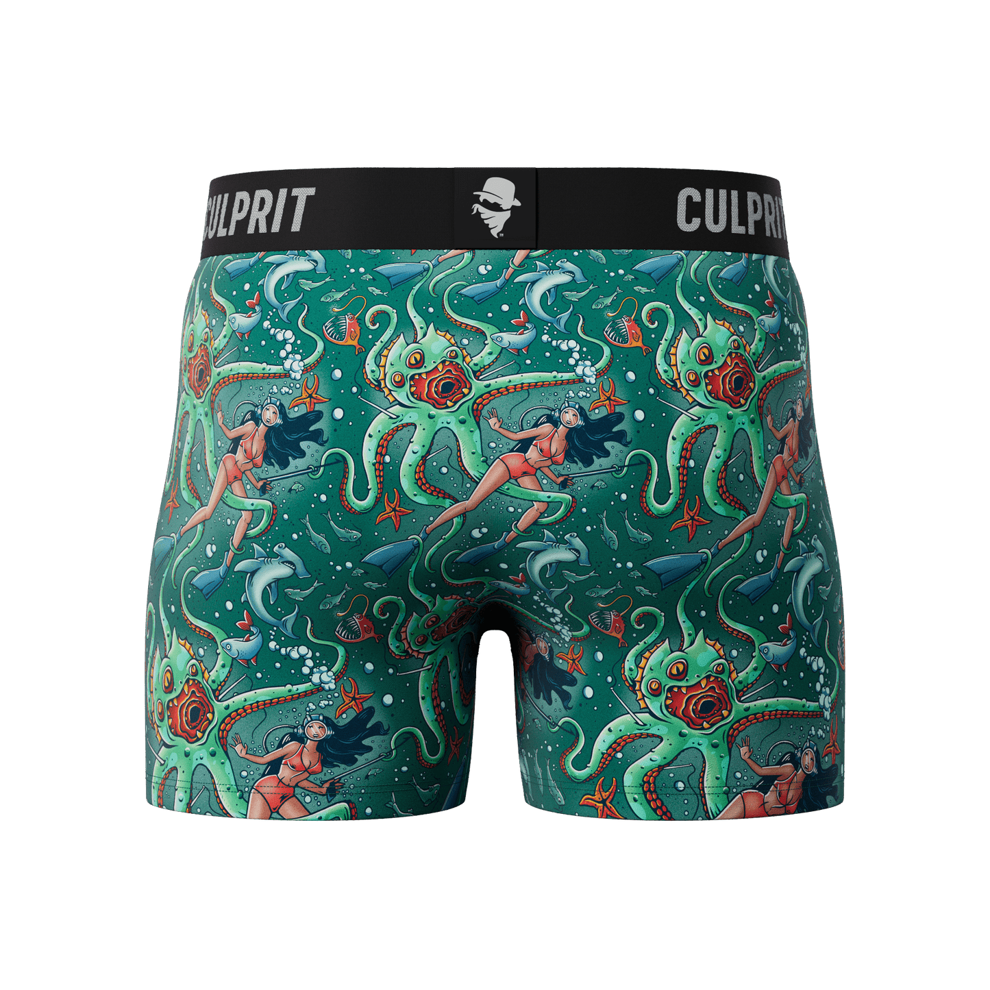 Get It Kraken! 🦑 Boxer Briefs w/ fly - Culprit Underwear - Boxer Briefs w/Fly - BB - GKRK - S