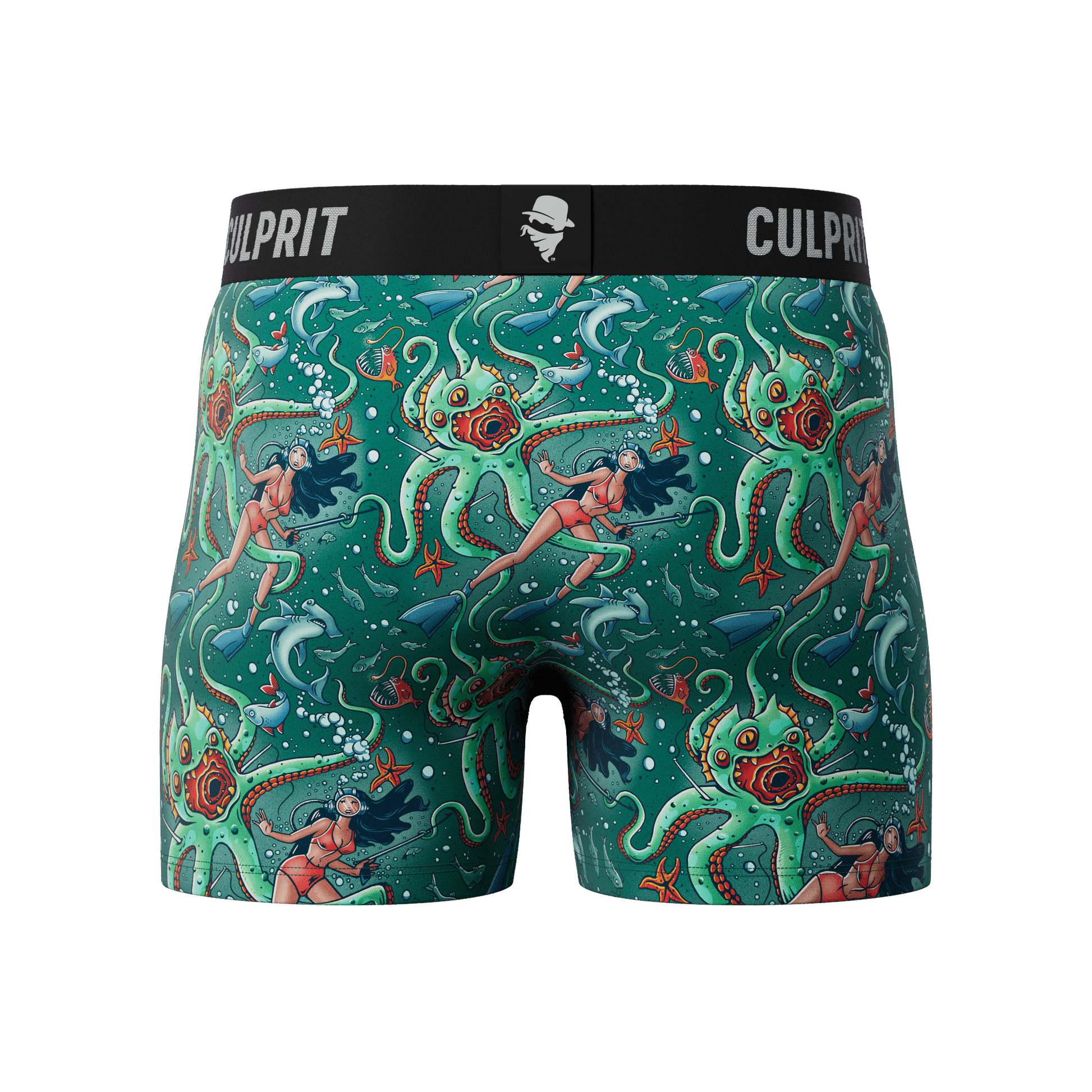 Get It Kraken! 🦑 Boxer Briefs w/ fly - Culprit Underwear - Boxer Briefs w/Fly - BB - GKRK - S