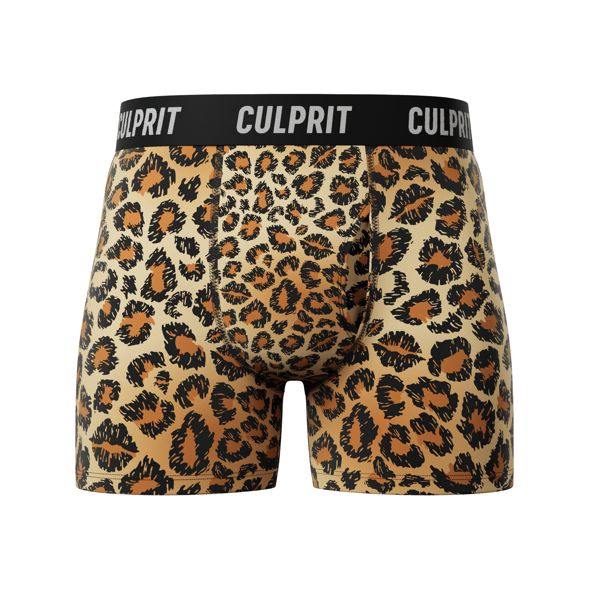 Leopard Lips 🐆 Boxer Briefs w/ fly - Culprit Underwear - Boxer Briefs w/Fly - BB - LEO - S