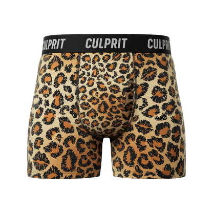 Leopard Lips 🐆 Boxer Briefs w/ fly - Culprit Underwear - Boxer Briefs w/Fly - BB - LEO - S