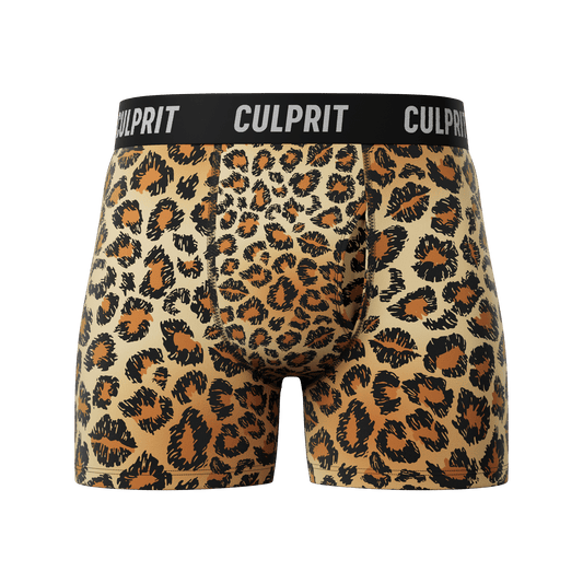 Leopard Lips 🐆 Boxer Briefs w/ fly - Culprit Underwear - Boxer Briefs w/Fly - BB - LEO - S