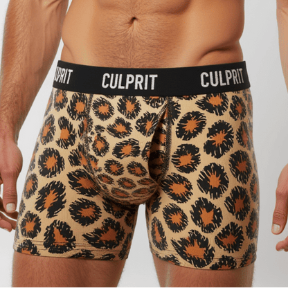 Leopard Lips 💋 Boxer Briefs w/ fly - Culprit Underwear - Boxer Briefs w/Fly - BB - LEO - S