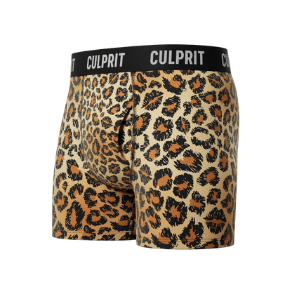 Leopard Lips 🐆 Boxer Briefs w/ fly - Culprit Underwear - Boxer Briefs w/Fly - BB - LEO - S