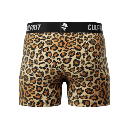 Leopard Lips 🐆 Boxer Briefs w/ fly - Culprit Underwear - Boxer Briefs w/Fly - BB - LEO - S