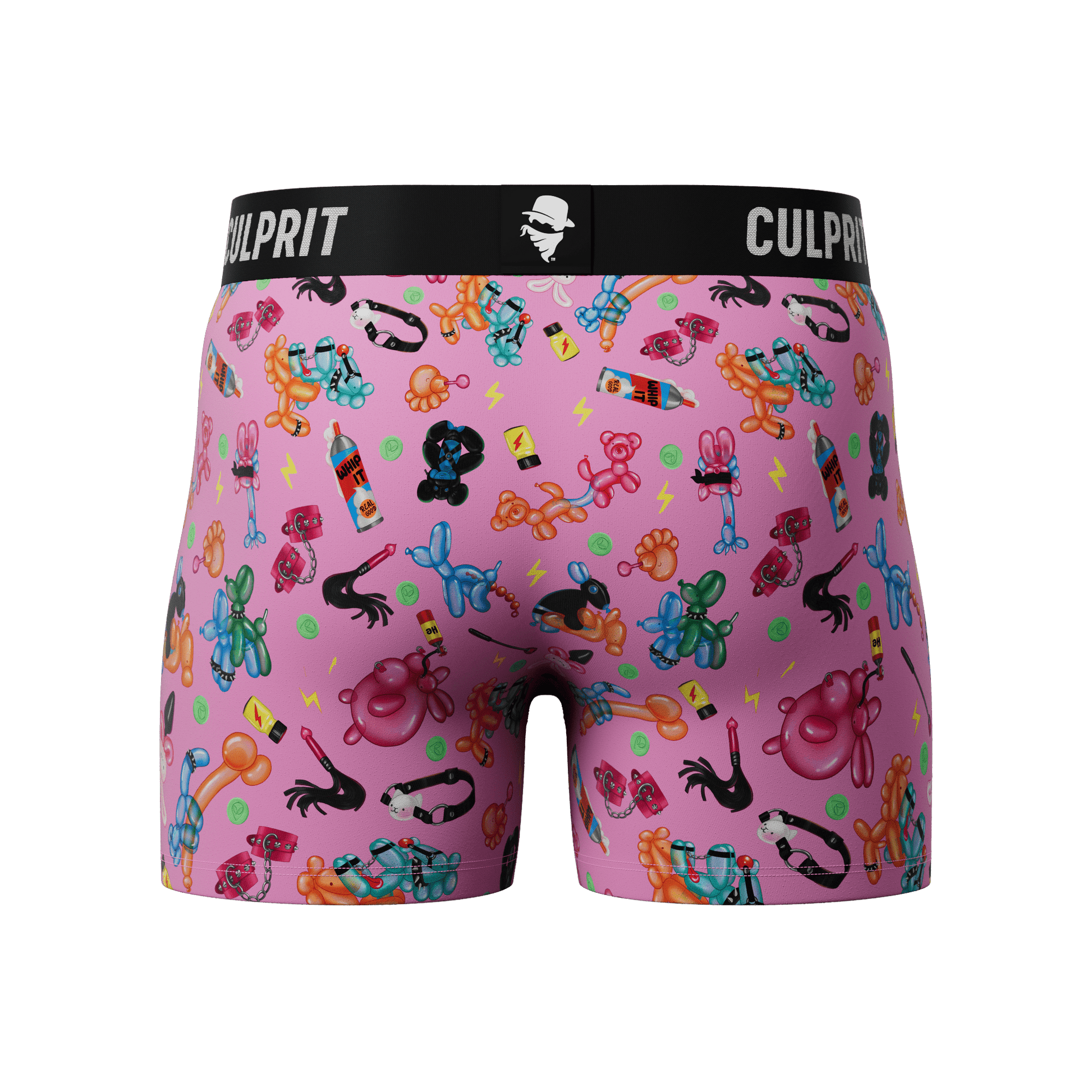 Pink Balloon Animals 😻 Boxer Briefs w/ fly - Culprit Underwear - Boxer Briefs w/Fly - BB - LOONPK - S