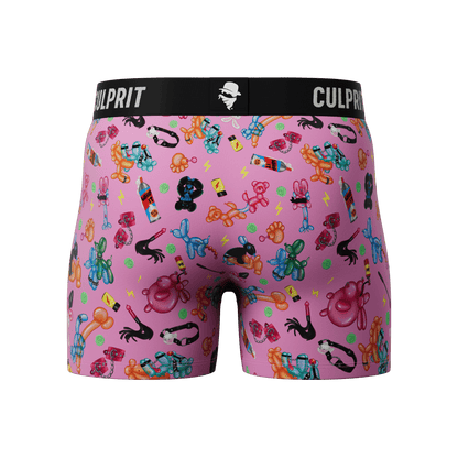 Pink Balloon Animals 😻 Boxer Briefs w/ fly - Culprit Underwear - Boxer Briefs w/Fly - BB - LOONPK - S