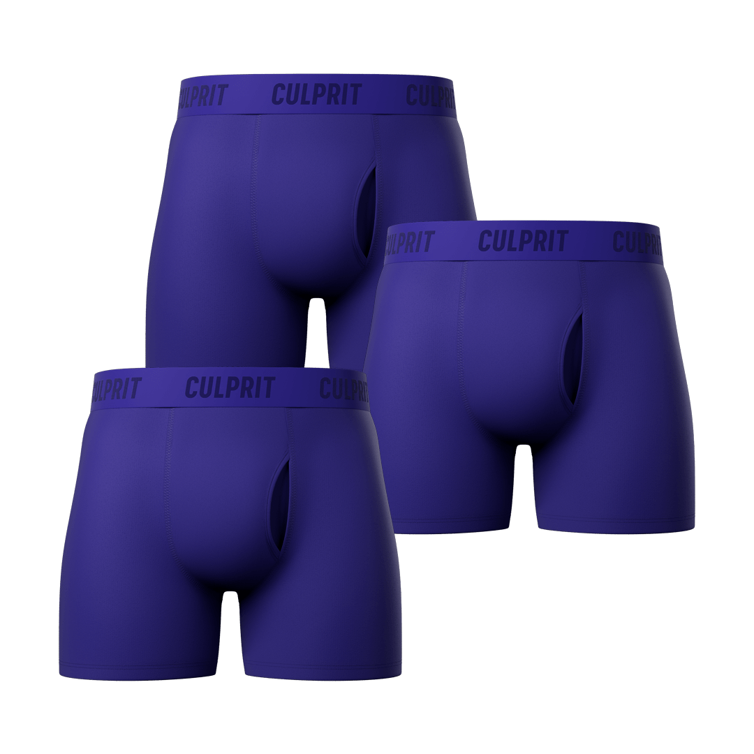 Royal Blue Boxer Brief 3 - Pack 💎 - Culprit Underwear - Boxer Briefs w/Fly - 3PK - BB - RYBL - S