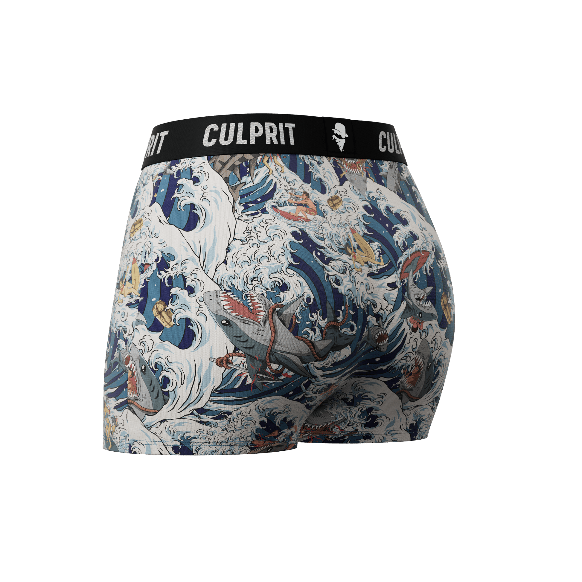 Shark Bait 🦈 Booty Shorts - Culprit Underwear - Booty Shorts - BS - SHRKBT - XS