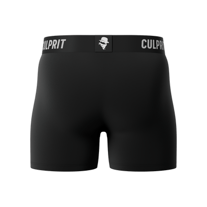Stealth Black Boxer Briefs 3 - Pack 🥷 - Culprit Underwear - Boxer Briefs w/Fly - 3PK - BB - BLK - S