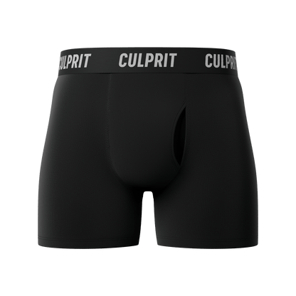 Stealth Black Boxer Briefs 3 - Pack 🥷 - Culprit Underwear - Boxer Briefs w/Fly - 3PK - BB - BLK - S