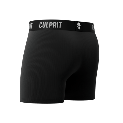 Stealth Black Ribbed - Culprit Underwear - Boxer Briefs w/Fly - BB2 - SBR - S