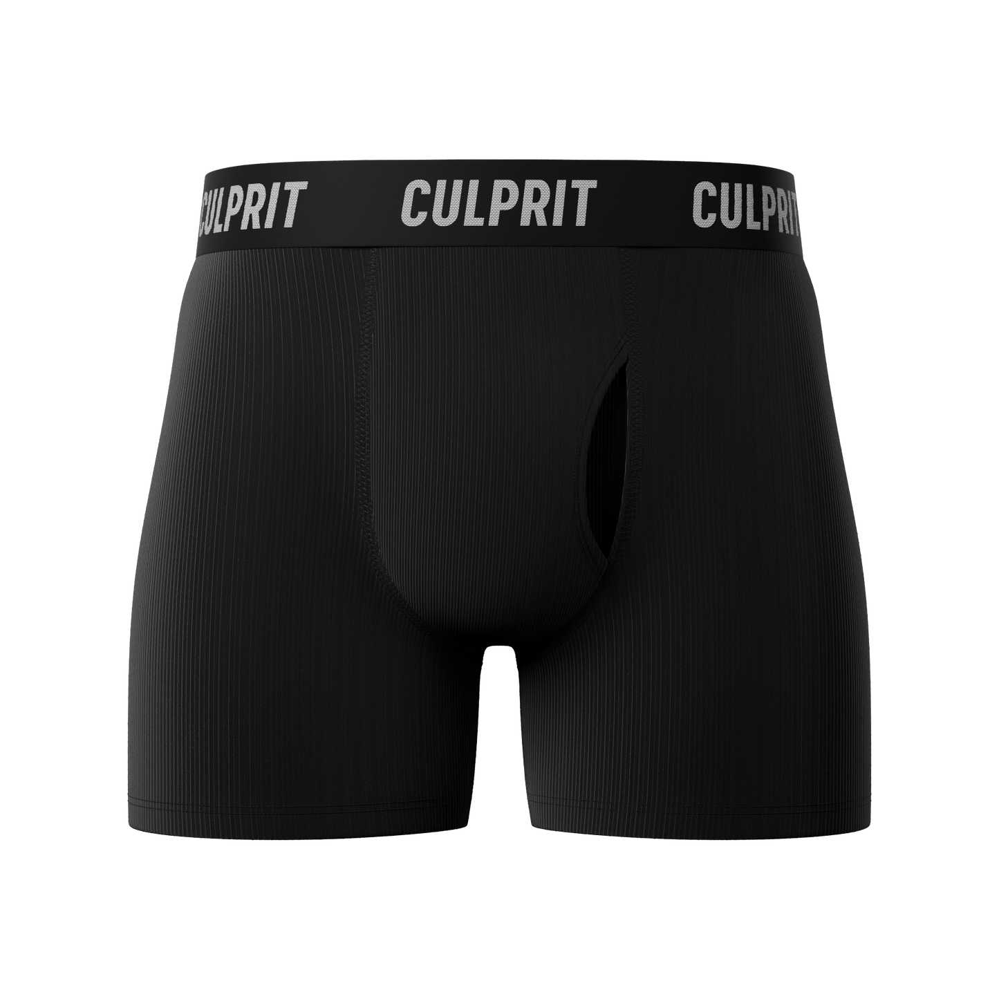 Stealth Black Ribbed - Culprit Underwear - Boxer Briefs w/Fly - BB2 - SBR - S