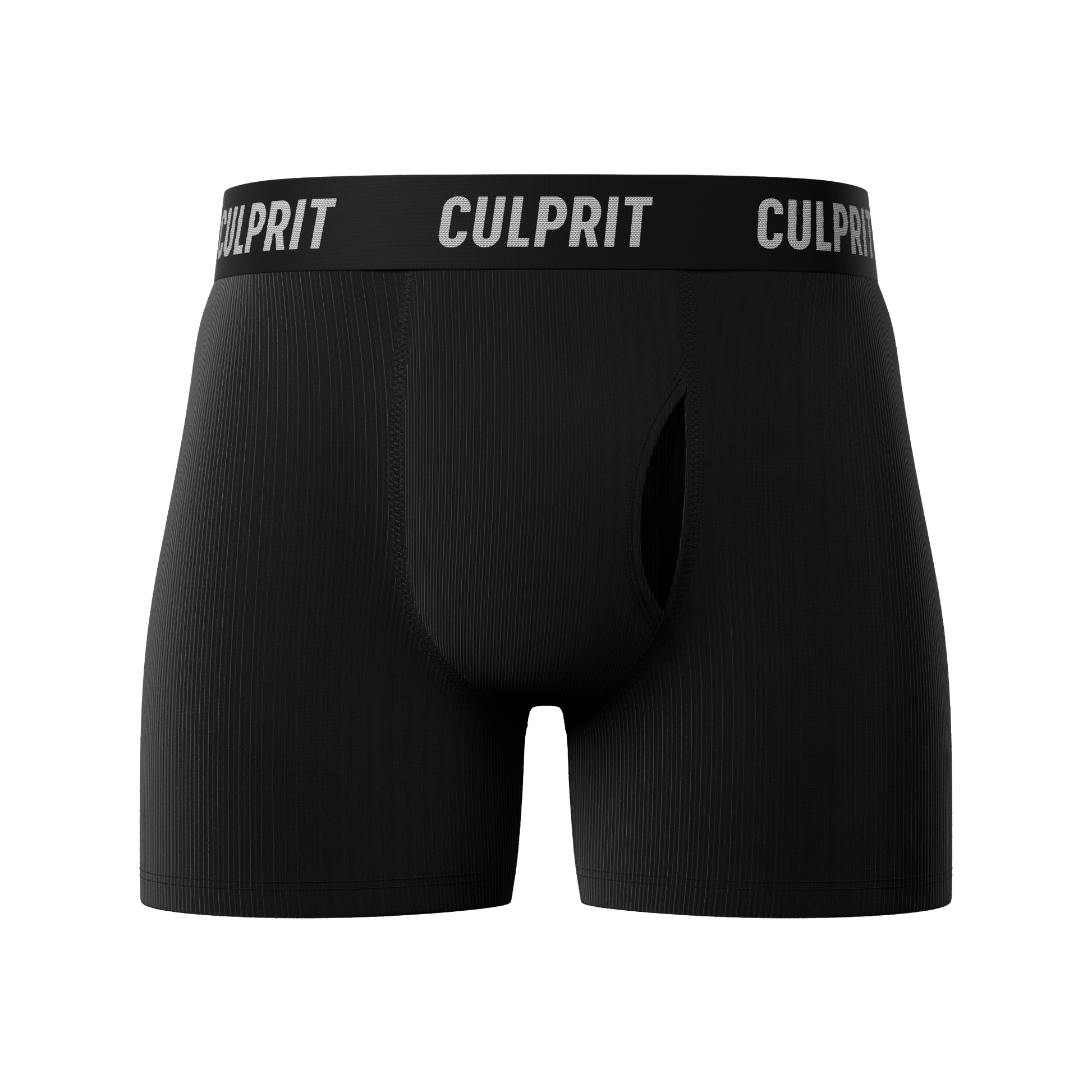 Stealth Black Ribbed - Culprit Underwear - Boxer Briefs w/Fly - BB2 - SBR - S