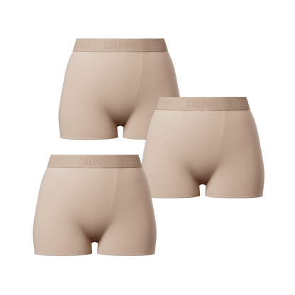 Toasted Marshmallow Booty Shorts 3 - Pack 🍨 - Culprit Underwear - Booty Shorts - 3PK - BS - NOUG - XS