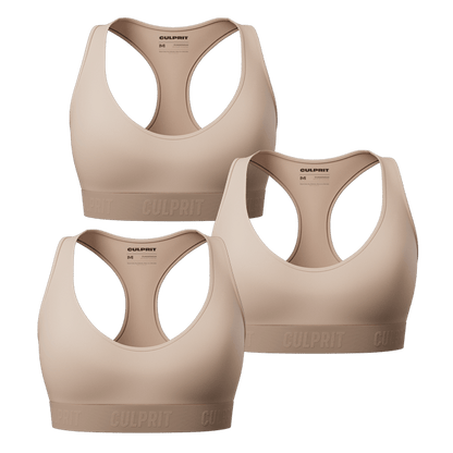 Toasted Marshmallow ComfyBra™ 3 - Pack 🍨 - Culprit Underwear - ComfyBra™ - 3PK - BRA - NOUG - XS