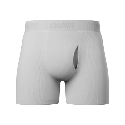 White Hot Ribbed Boxer Briefs w/ fly - Culprit Underwear - Boxer Briefs w/Fly - BB - WHR - S